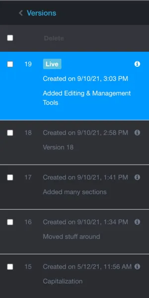Versions in Concrete5