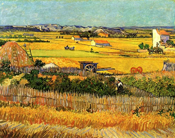 Harvest or Harvest at La Crau, with Montmajour in the Background